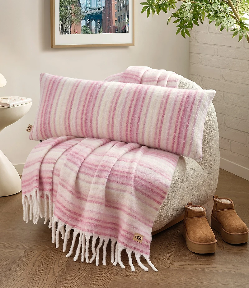 UGG Joana Mohair Striped Bolster Decorative Pillow