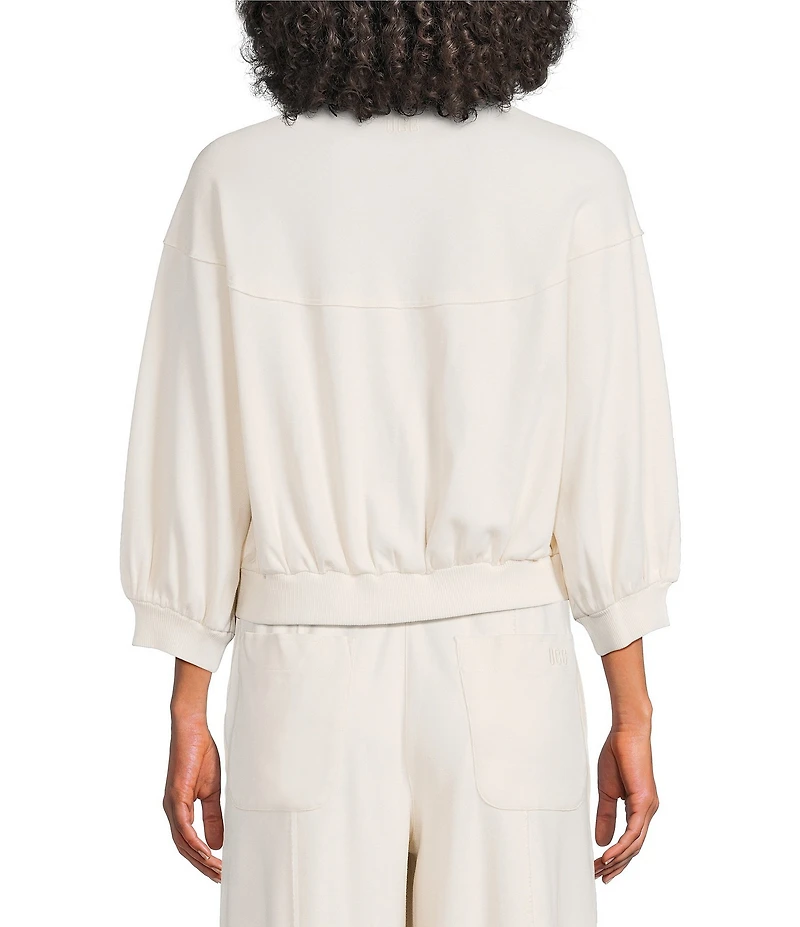 UGG Kyleigh Knit 3/4 Sleeve Zip-Front Jacket