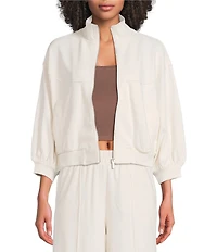 UGG Kyleigh Knit 3/4 Sleeve Zip-Front Jacket