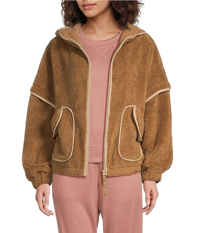 UGG Mariella UGGFluff Long Sleeve Zip-Front Fleece Hoodie