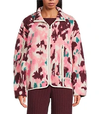 UGG® Marlene Splatter Plush Fleece Long Sleeve Zip-Front Jacket