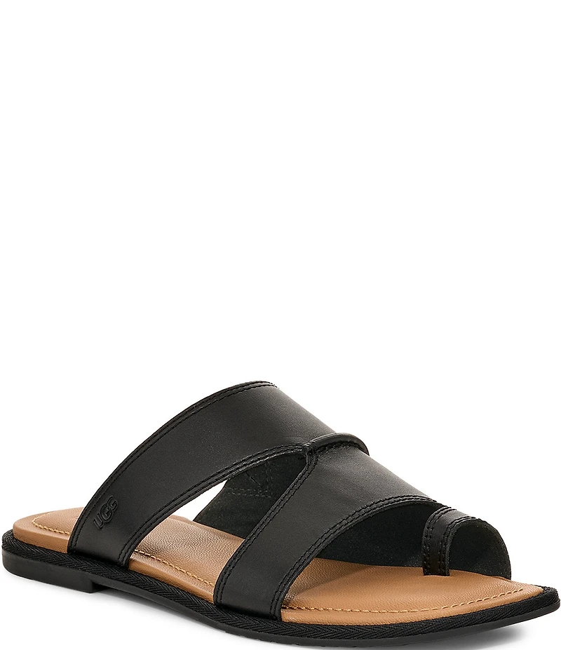 UGG Matira Leather Toe Loop Flat Sandals