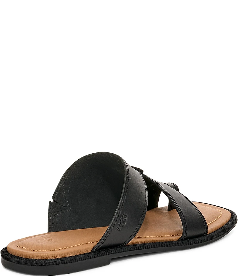 UGG Matira Leather Toe Loop Flat Sandals