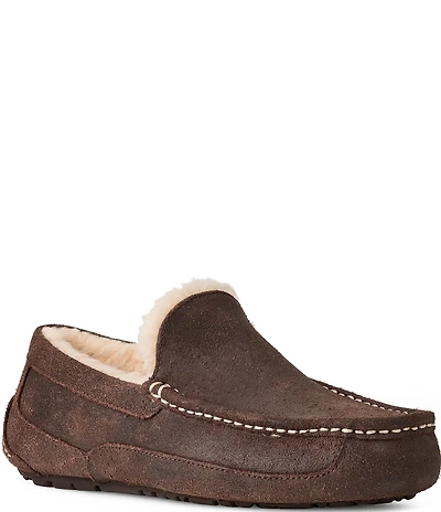 UGG Men's Ascot Leather Distressed Slippers