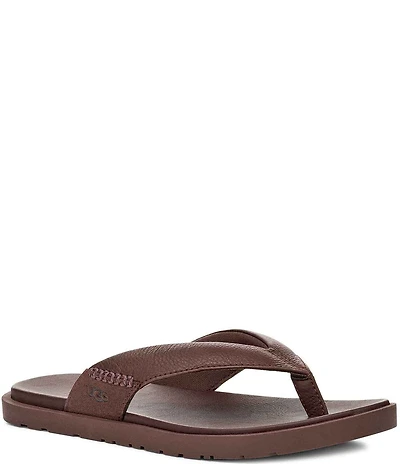 UGG Men's Seaside II Leather and Suede Flip-Flops
