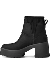 UGG Moxy Leather Platform Block Heel Chelsea Booties