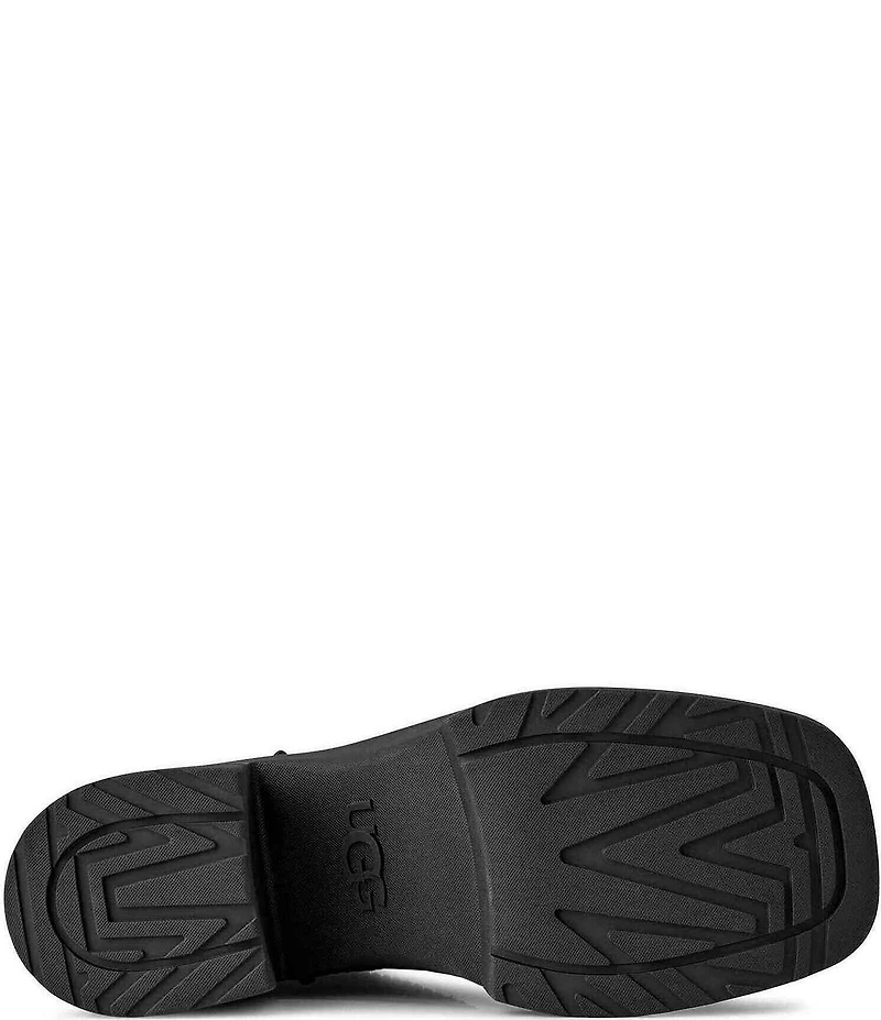 UGG Moxy Leather Platform Block Heel Chelsea Booties