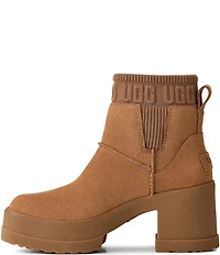 UGG Moxy Suede Platform Block Heel Chelsea Booties