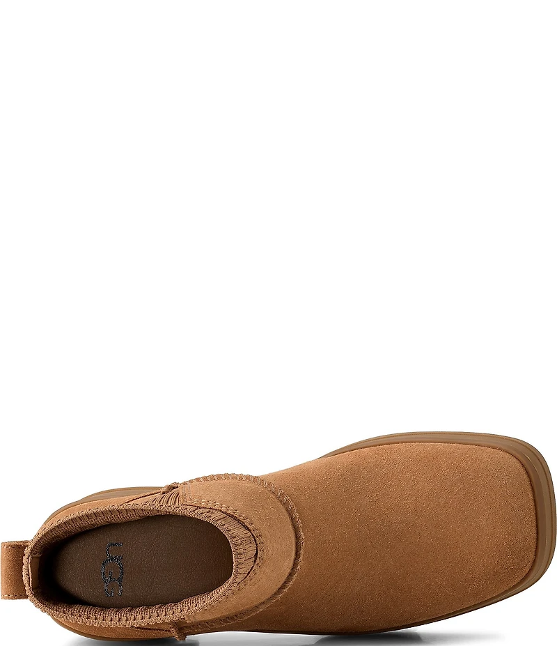 UGG Moxy Suede Platform Block Heel Chelsea Booties