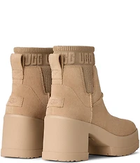 UGG Moxy Suede Platform Block Heel Chelsea Booties