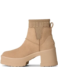 UGG Moxy Suede Platform Block Heel Chelsea Booties