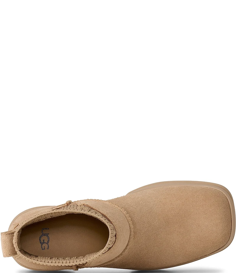 UGG Moxy Suede Platform Block Heel Chelsea Booties