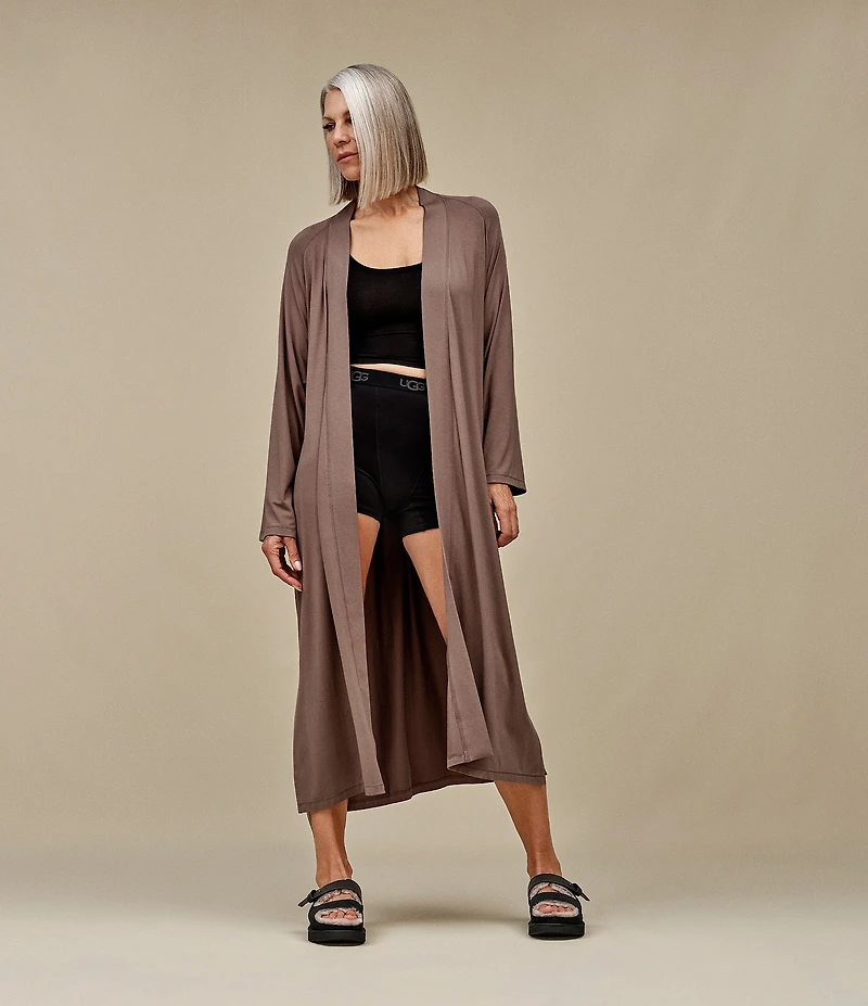 UGG Myra Lightweight Knit Bracelet Sleeve Shawl Collar Long Robe