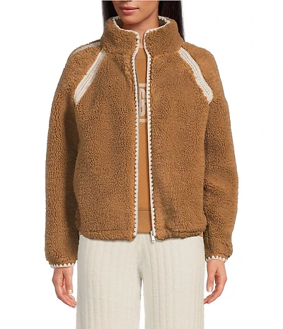UGG Nikia Crochet UGGFluff Fleece Zip-Front Jacket