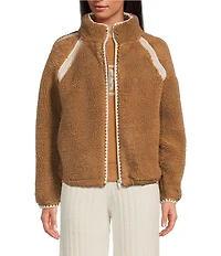 UGG Nikia Crochet UGGFluff Fleece Zip-Front Jacket