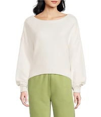 UGG Novalie Cozy Knit Long Sleeve Boat Neck Coordinating Slouchy Pullover