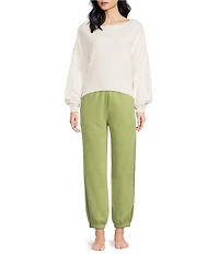 UGG Novalie Cozy Knit Long Sleeve Boat Neck Coordinating Slouchy Pullover