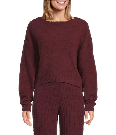 UGG Novalie Cozy Knit Long Sleeve Boat Neck Coordinating Slouchy Pullover