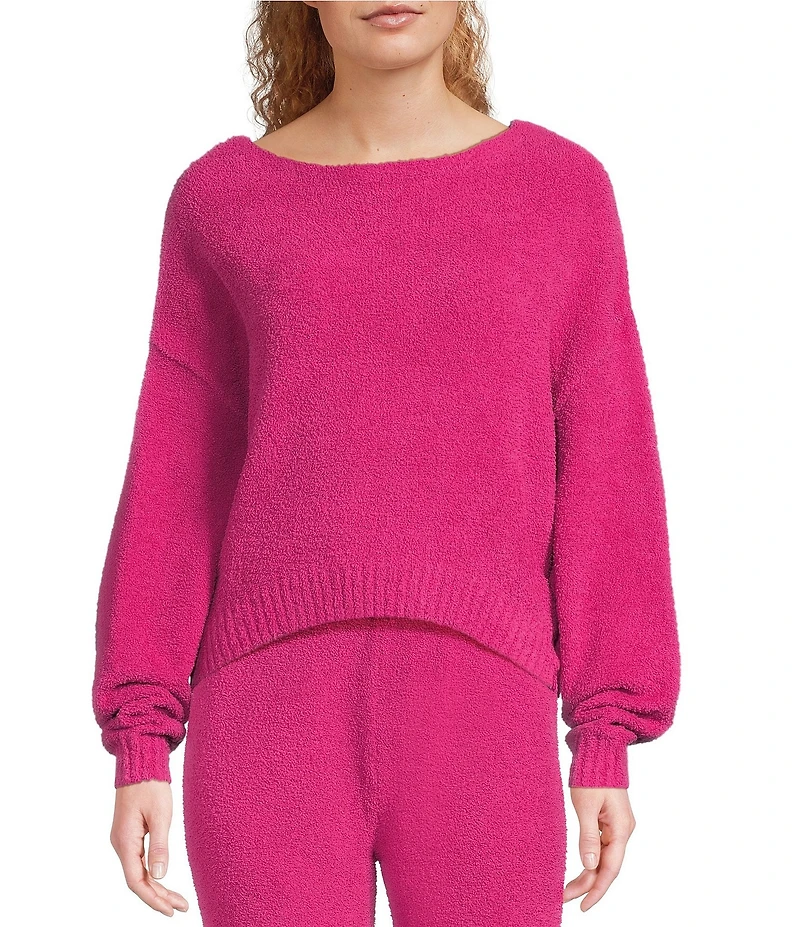 UGG Novalie Cozy Knit Long Sleeve Boat Neck Coordinating Slouchy Pullover