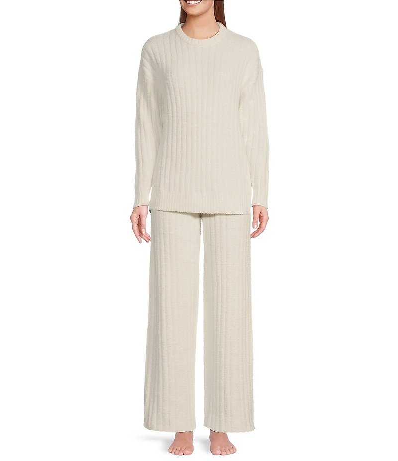UGG Riz Cozy Knit Crew Neck Long Sleeve Ribbed Lounge Top