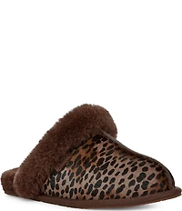 UGG Scuffette Caspian Spotted Animal Print Calf Hair Slippers