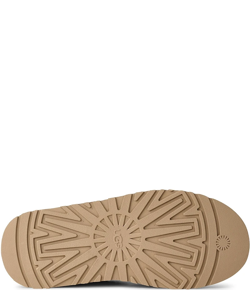 UGG Tazz Plains Leopard Cow Hair Platform Clog Slippers