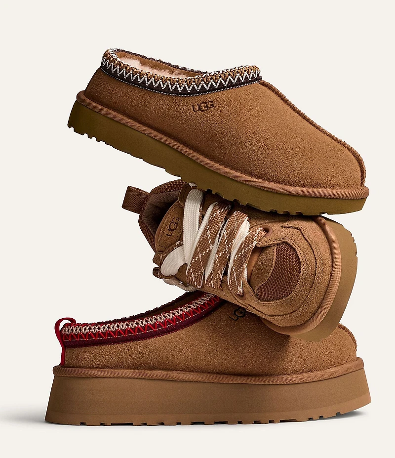 UGG Tazz II Suede Logo Detail Platform Clog Slippers