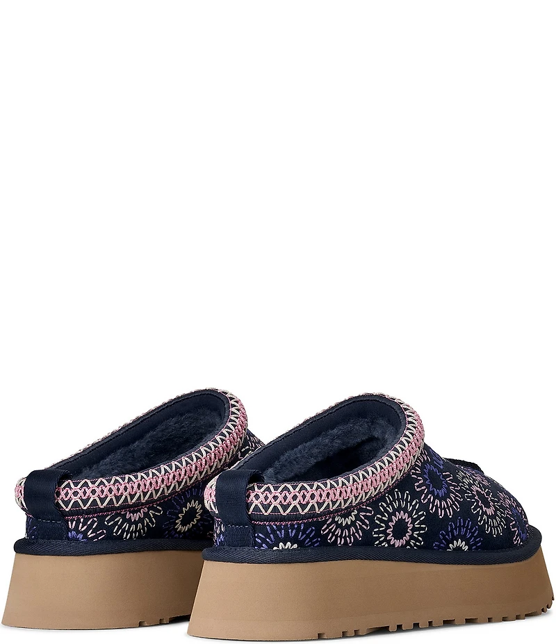 UGG® Tazz Sun Stitch Suede Logo Detail Platform Clog Slippers