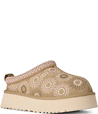 UGG® Tazz Sun Stitch Suede Logo Detail Platform Clog Slippers