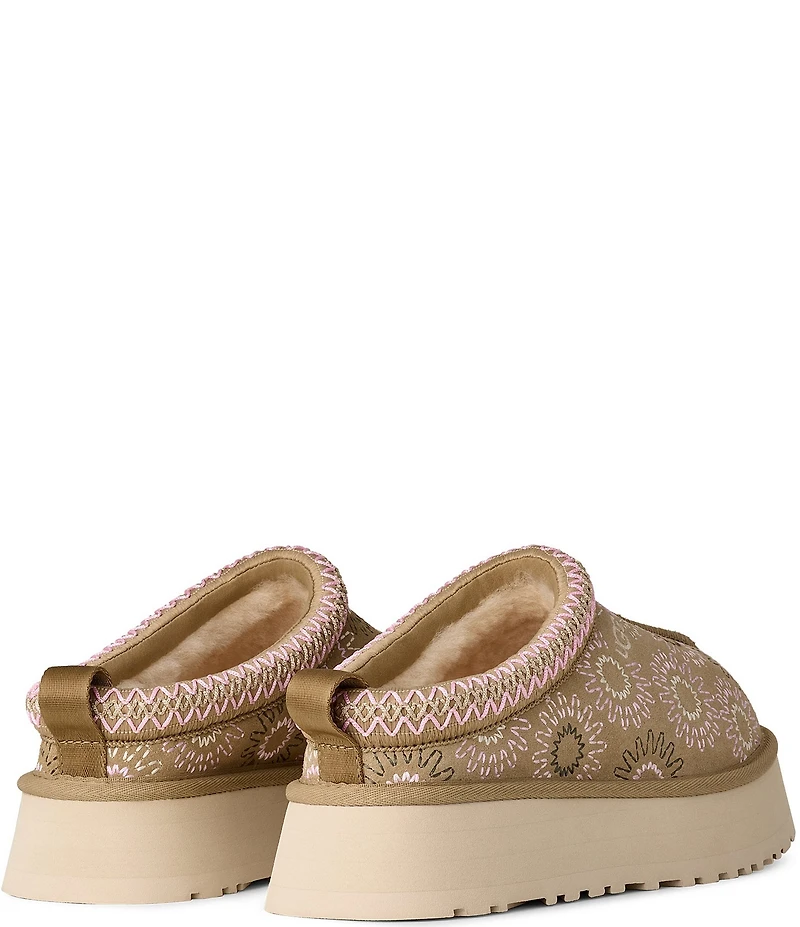 UGG® Tazz Sun Stitch Suede Logo Detail Platform Clog Slippers