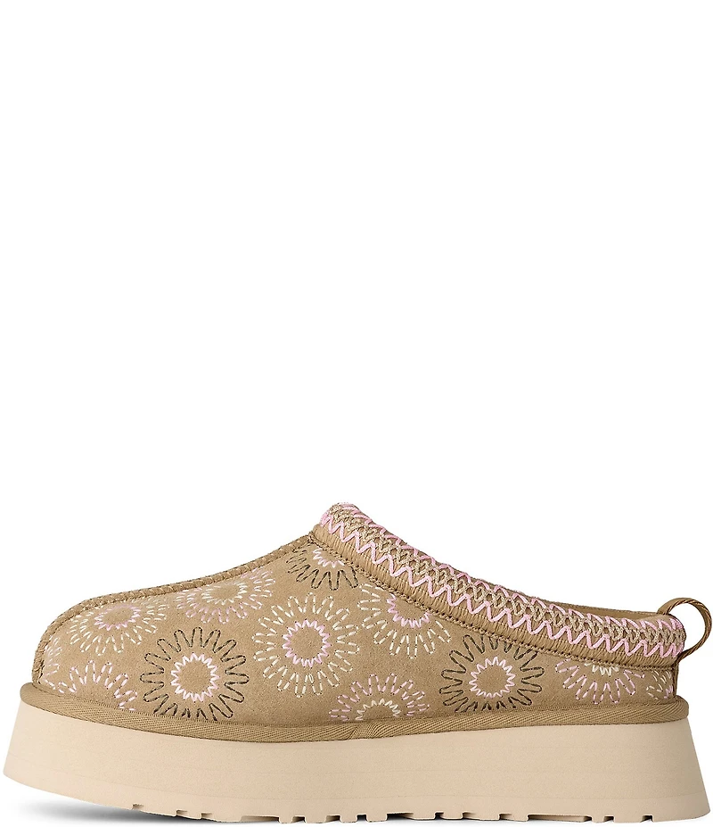 UGG® Tazz Sun Stitch Suede Logo Detail Platform Clog Slippers