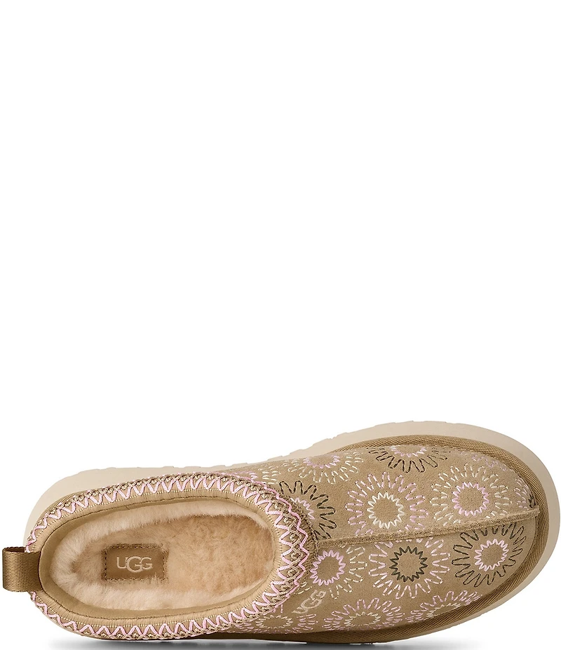 UGG® Tazz Sun Stitch Suede Logo Detail Platform Clog Slippers