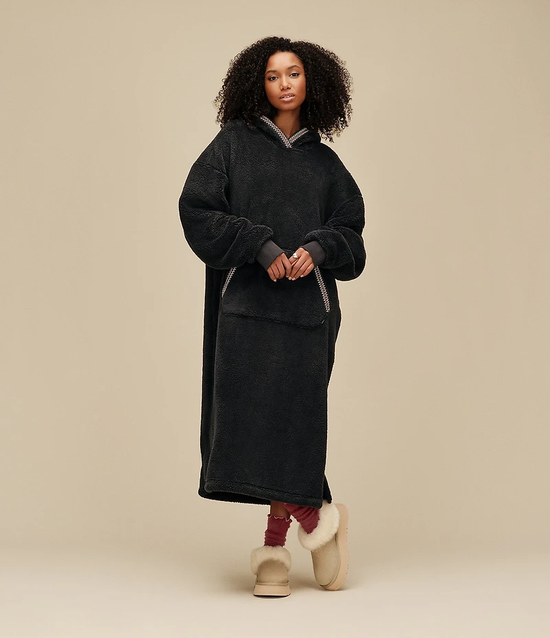 UGG UGGfluff Plush Fleece Long Sleeve Oversized Hooded Cozy Lounger