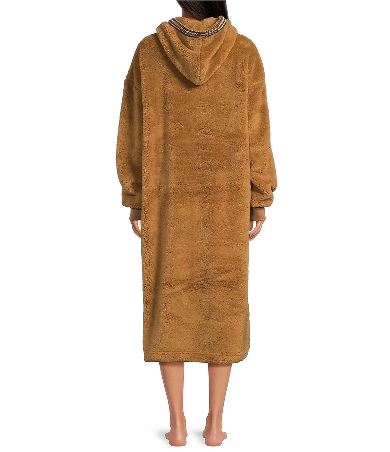 UGG UGGfluff Plush Fleece Long Sleeve Oversized Hooded Cozy Lounger