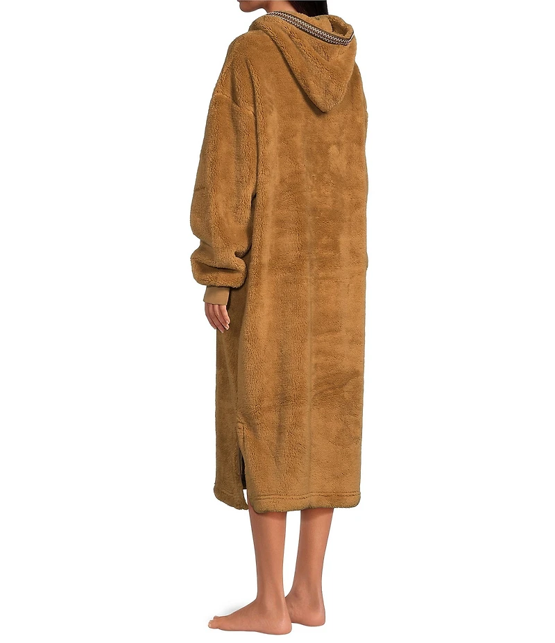 UGG UGGfluff Plush Fleece Long Sleeve Oversized Hooded Cozy Lounger