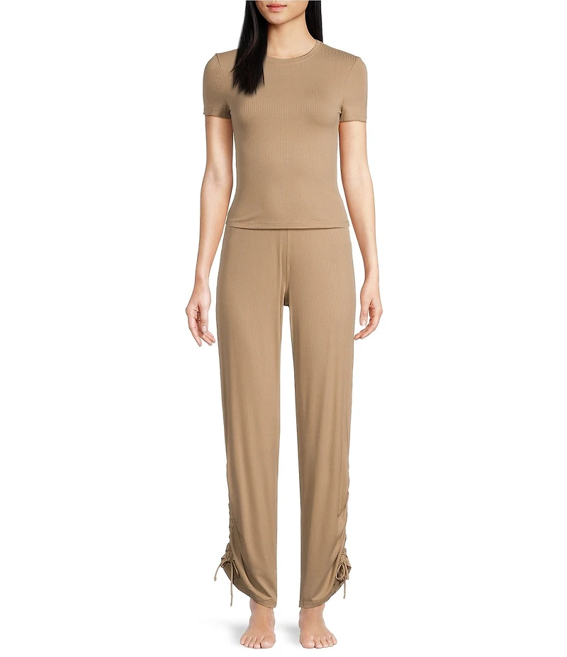 UGG Vyanna Ribbed Knit High Rise Adjustable Coordinating Tie Lounge Pants