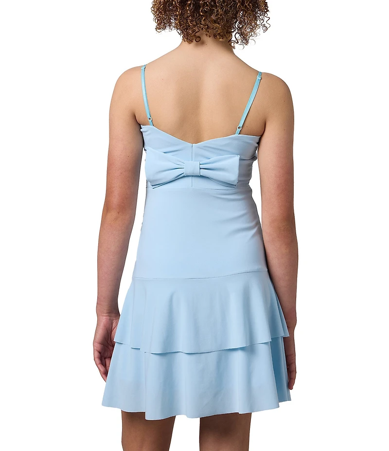 Un Deux Trois Big Girls Bow Back Tiered Dress
