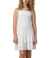 Un Deux Trois Big Girls Bow Back Tiered Dress