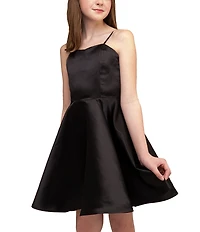 Un Deux Trois Big Girls Fit And Flare Satin Dress