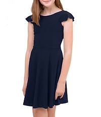 Un Deux Trois Big Girls Flutter Sleeve A-Line Dress