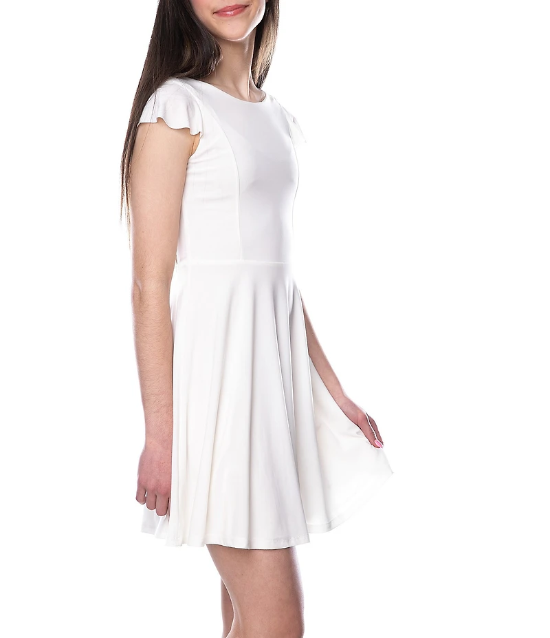 Un Deux Trois Big Girls Flutter Sleeve A-Line Dress