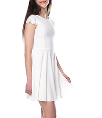 Un Deux Trois Big Girls Flutter Sleeve A-Line Dress
