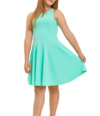 Un Deux Trois Little/Big Girls Racer-Back Textured Fit-And-Flare Dress