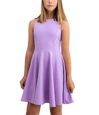Un Deux Trois Little/Big Girls Racer-Back Textured Fit-And-Flare Dress