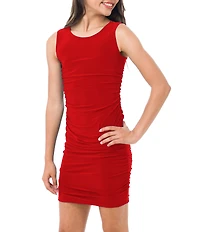 Un Deux Trois Big Girls Scoop Neck Ruched Dress