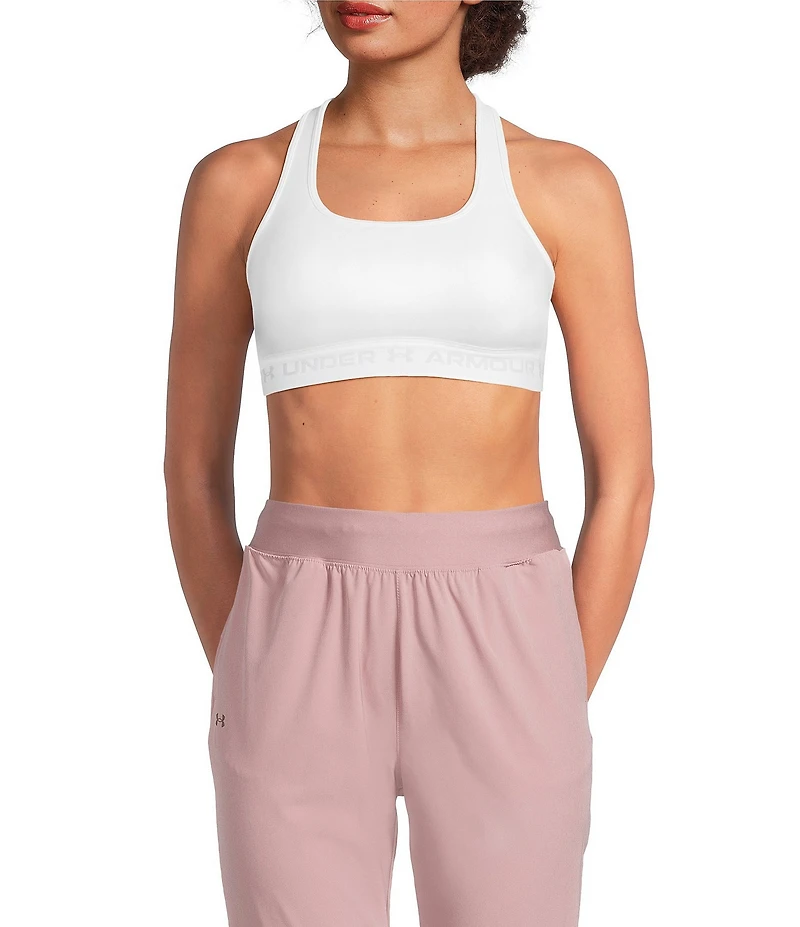 Under Armour Solid Double Layer HeatGear Scoop Neck Cross Back Sports Bra
