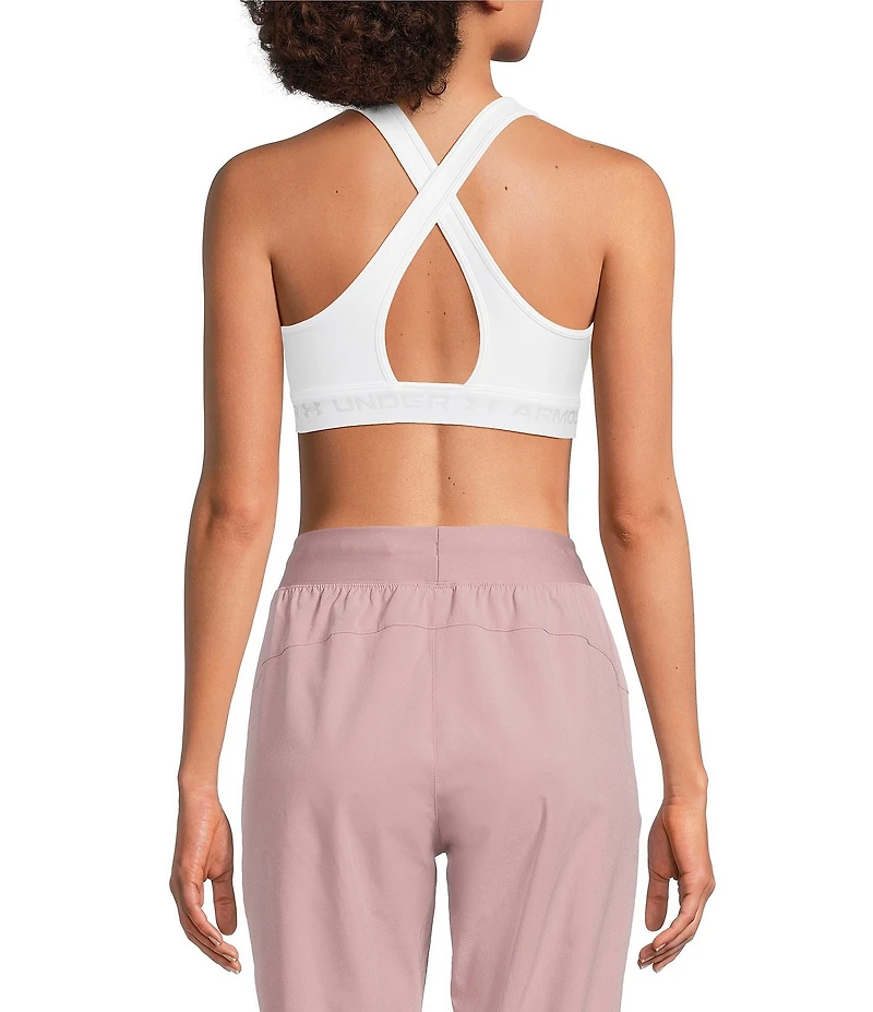 Under Armour Solid Double Layer HeatGear Scoop Neck Cross Back Sports Bra