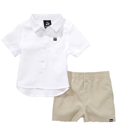 Under Armour Baby Boys Short Sleeve Drift Tide Woven Fishing Shirt & Shorts 2-Piece Set