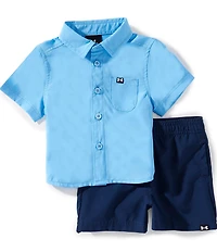 Under Armour Baby Boys Short Sleeve Drift Tide Woven Fishing Shirt & Shorts 2-Piece Set