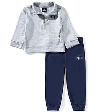 Under Armour Baby Boys Long-Sleeve 1/4-Zip Fleece Pullover & Matching Fleece Jogger Pants Set